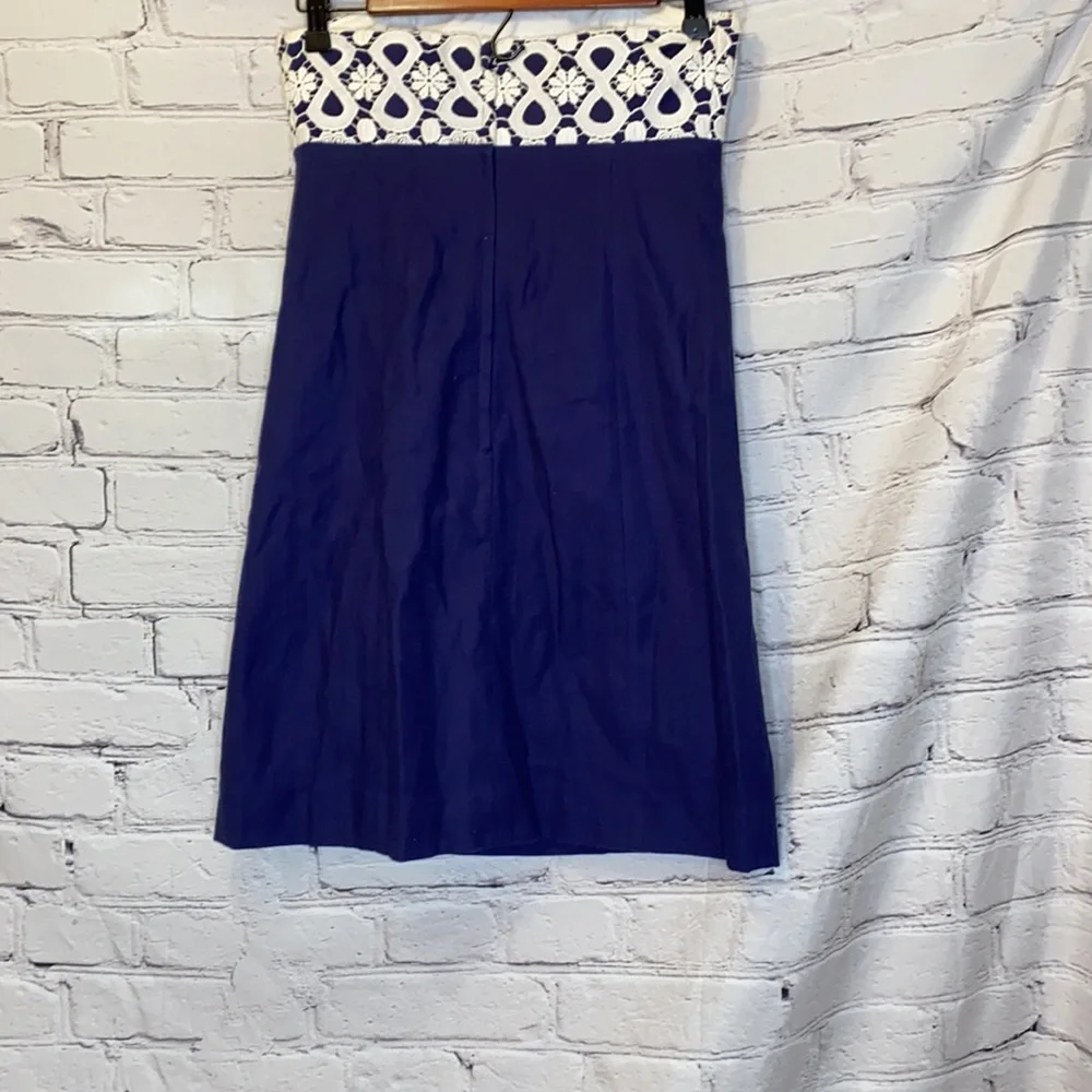 Lilly Pulitzer Navy Blue White Strapless Dress Size 0 - Picture 6 of 11